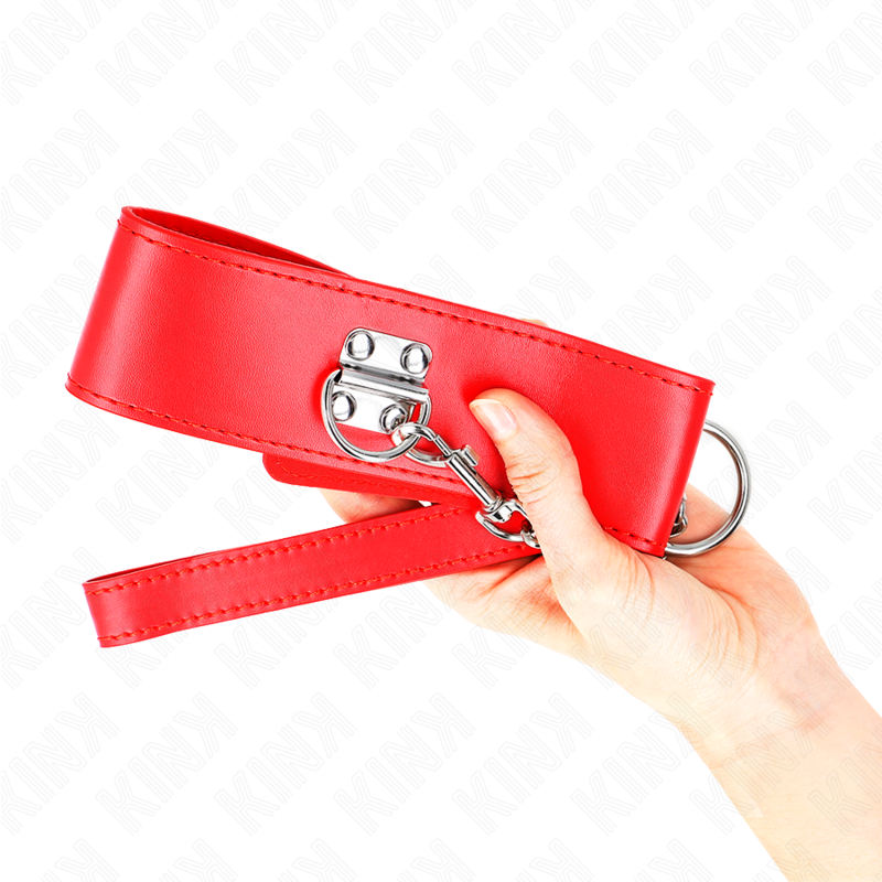 KINK - 65CM BELT NECKLACE WITH WIDE ADJUSTABLE RED STRAP 33.5-41CM X 5CM