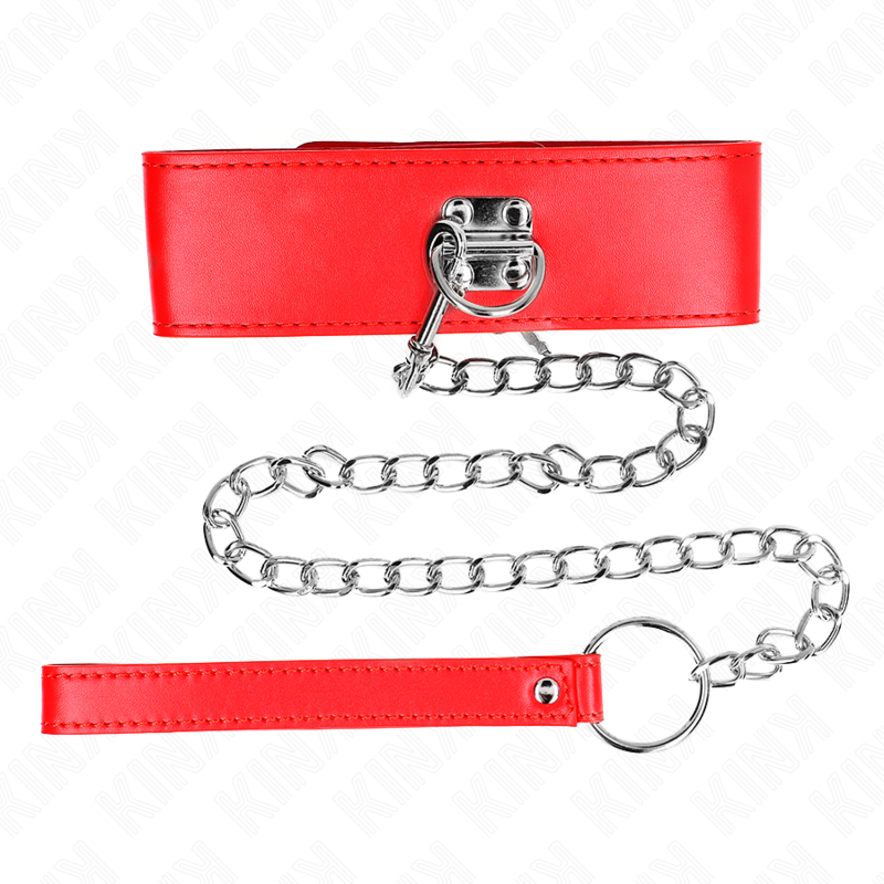 KINK - 65CM BELT NECKLACE WITH WIDE ADJUSTABLE RED STRAP 33.5-41CM X 5CM