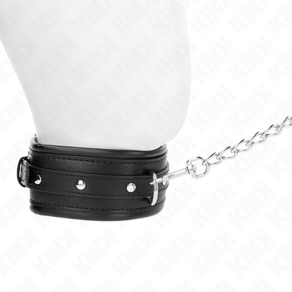 KINK - COLLANA CON CINTURINO CON FIBBIA LUCIDA 65 CM 48.5 CM X 5.3 CM - KINK COLLAR & GAG | Lingerie Harness Boutique
