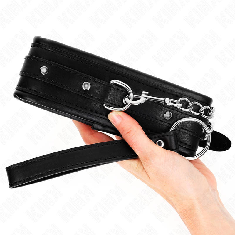 KINK - COLLANA CON CINTURINO CON FIBBIA LUCIDA 65 CM 48.5 CM X 5.3 CM - KINK COLLAR & GAG | Lingerie Harness Boutique