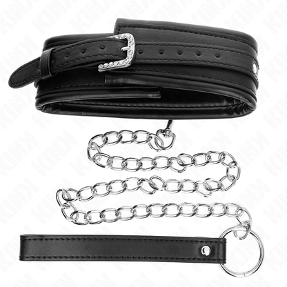 KINK - COLLANA CON CINTURINO CON FIBBIA LUCIDA 65 CM 48.5 CM X 5.3 CM - KINK COLLAR & GAG | Lingerie Harness Boutique
