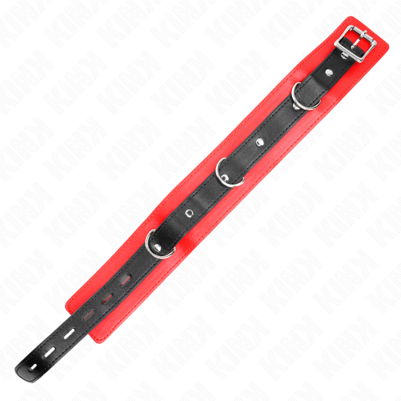 KINK - COLLARE CON CINTURA 65 CM CON CINTURINO ROSSO 54 X 4,5 CM - KINK COLLAR & GAG | Lingerie Harness Boutique