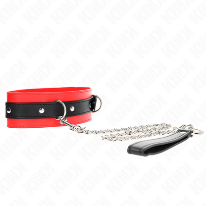 KINK - COLLARE CON CINTURA 65 CM CON CINTURINO ROSSO 54 X 4,5 CM - KINK COLLAR & GAG | Lingerie Harness Boutique