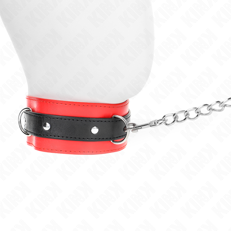 KINK - COLLARE CON CINTURA 65 CM CON CINTURINO ROSSO 54 X 4,5 CM - KINK COLLAR & GAG | Lingerie Harness Boutique