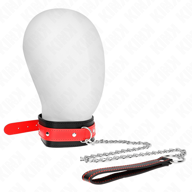 KINK - COLLANA CON CINTURINO ROSSO 65 CM REGOLABILE 36-43 CM X 5 CM - KINK COLLAR & GAG | Lingerie Harness Boutique