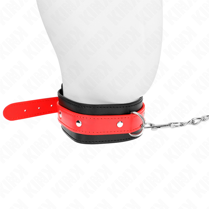 KINK - COLLANA CON CINTURINO ROSSO 65 CM REGOLABILE 36-43 CM X 5 CM - KINK COLLAR & GAG | Lingerie Harness Boutique