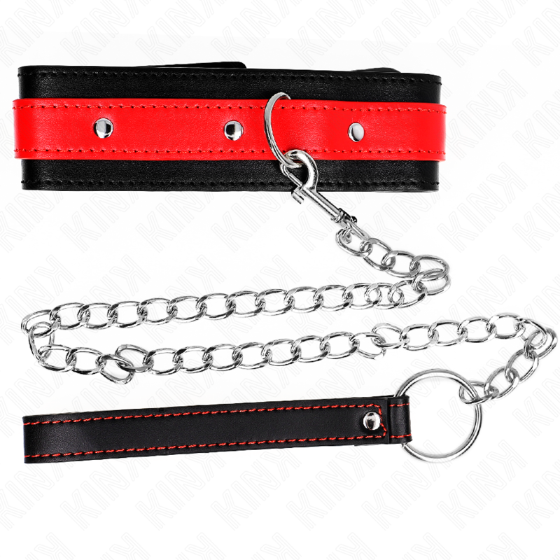 KINK - COLLANA CON CINTURINO ROSSO 65 CM REGOLABILE 36-43 CM X 5 CM - KINK COLLAR & GAG | Lingerie Harness Boutique