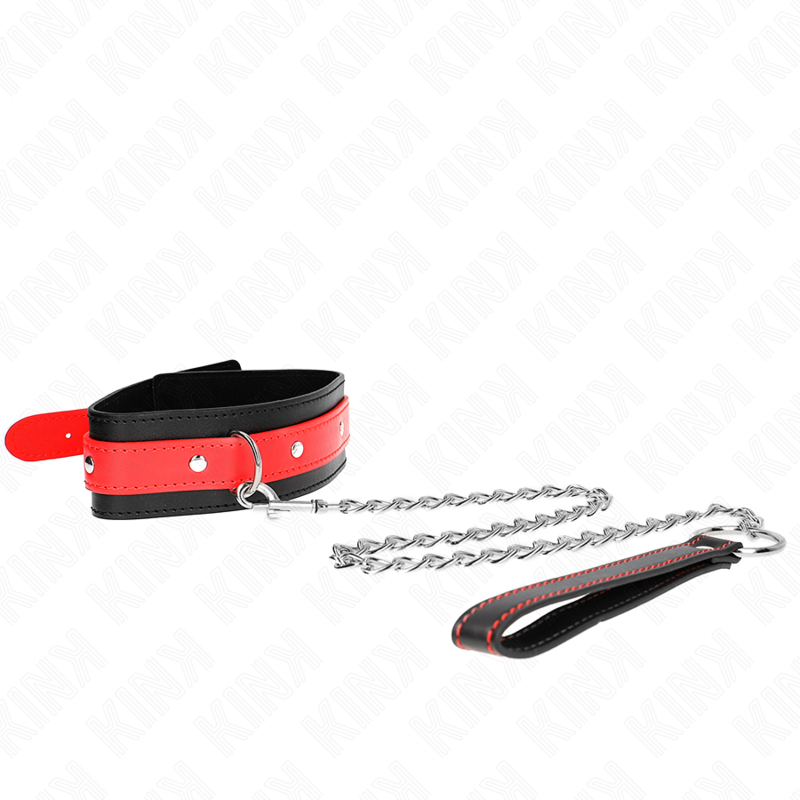 KINK - COLLANA CON CINTURINO ROSSO 65 CM REGOLABILE 36-43 CM X 5 CM - KINK COLLAR & GAG | Lingerie Harness Boutique