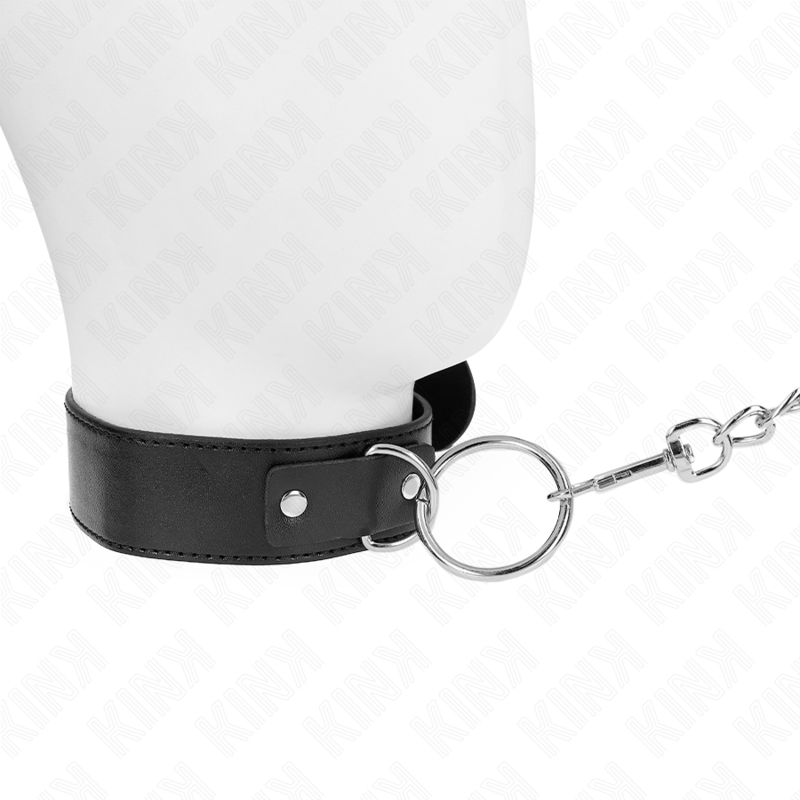 KINK - COLLARE MODELLO BASE CON GUINZAGLIO MODELLO 4 REGOLABILE 36-43 CM - KINK COLLAR & GAG | Lingerie Harness Boutique