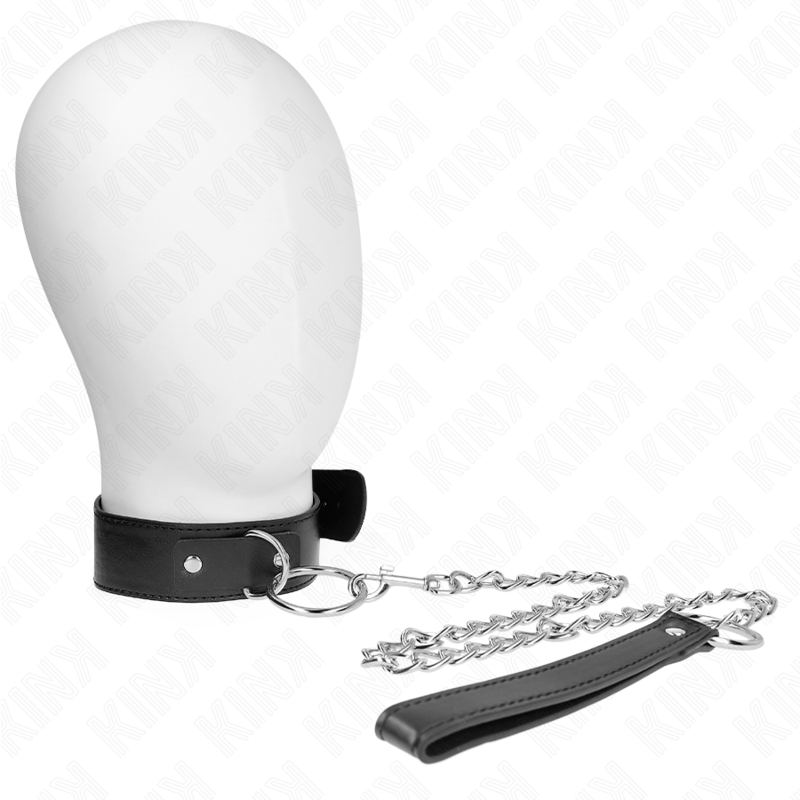 KINK - COLLARE MODELLO BASE CON GUINZAGLIO MODELLO 4 REGOLABILE 36-43 CM - KINK COLLAR & GAG | Lingerie Harness Boutique