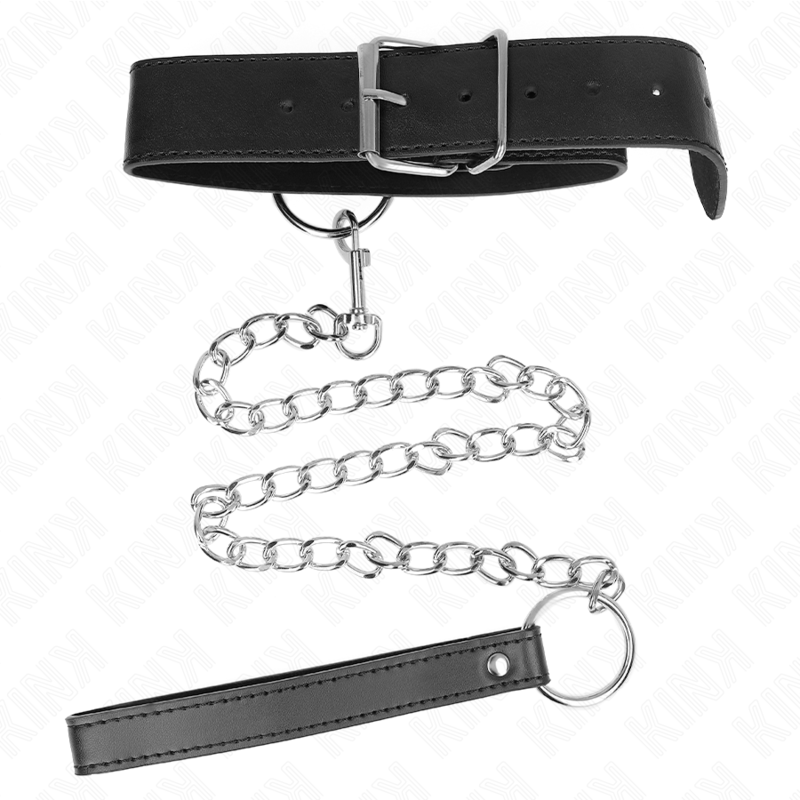 KINK - COLLARE MODELLO BASE CON GUINZAGLIO MODELLO 4 REGOLABILE 36-43 CM - KINK COLLAR & GAG | Lingerie Harness Boutique