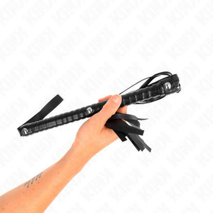 KINK - FRUSTA CON MANICO NERO STRUTTURATO 48,5 CM - KINK IMPACT & TOUCH | Lingerie Harness Boutique