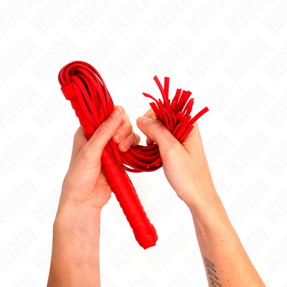 KINK - FRUSTA CON MANICO ROSSO STRUTTURATO 48,5 CM - KINK IMPACT & TOUCH | Lingerie Harness Boutique