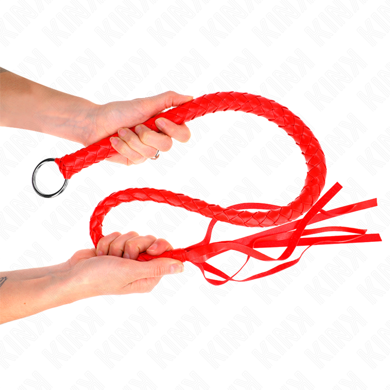 KINK - FRUSTA SERPENTE CON ANELLO MANO ROSSO 65 CM - KINK IMPACT & TOUCH | Lingerie Harness Boutique