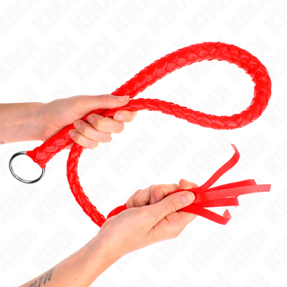 KINK - FRUSTA SERPENTE CON ANELLO MANO ROSSO 65 CM - KINK IMPACT & TOUCH | Lingerie Harness Boutique
