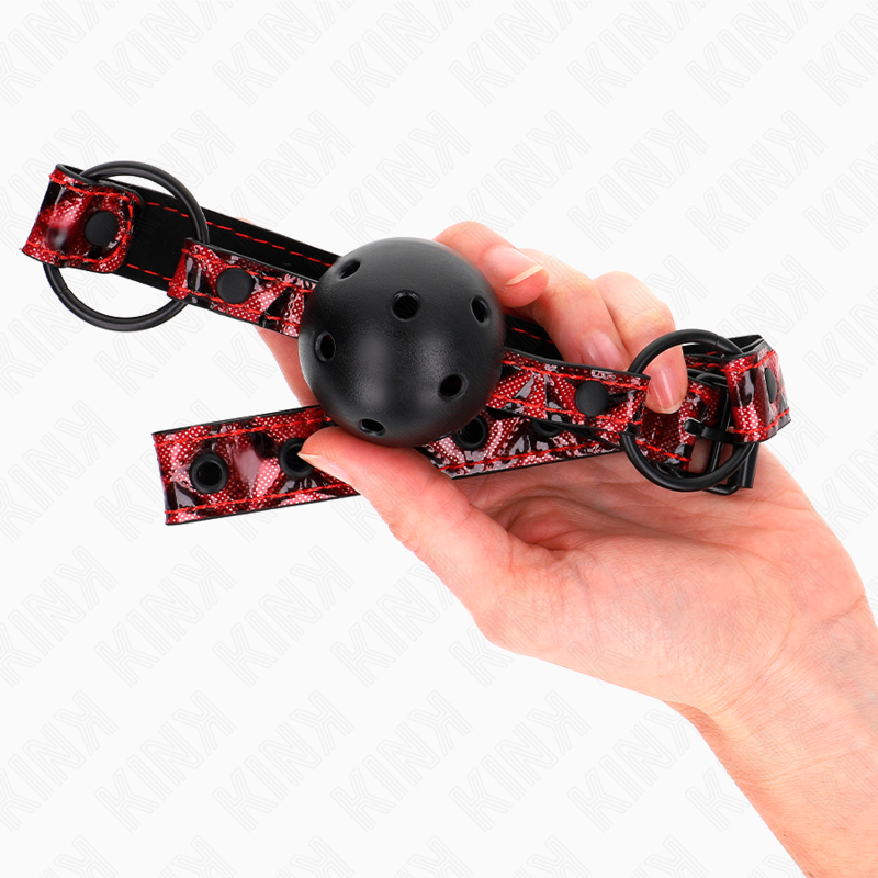 KINK - PALLA CON MOTIVO A DIAMANTI 4.5 CM GAG MODELLO 2 64.5 CM REGOLABILE 42-60 CM - Lingerie Harness Boutique | Lingerie Harness Boutique