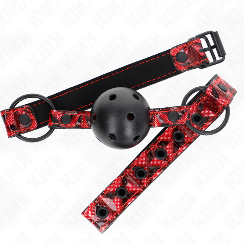 KINK - PALLA CON MOTIVO A DIAMANTI 4.5 CM GAG MODELLO 2 64.5 CM REGOLABILE 42-60 CM - KINK IMPACT & TOUCH | Lingerie Harness Boutique