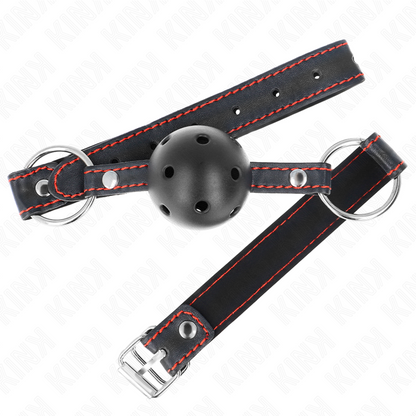 KINK - BALL GAG HOLLOW HARD NERO MODELLO 2 65 x 2,5 CM