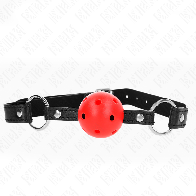 KINK - PALLA CAVA DURA ROSSA 4,5 CM MODELLO GAG 1 63,5 X 2 CM - KINK COLLAR & GAG | Lingerie Harness Boutique
