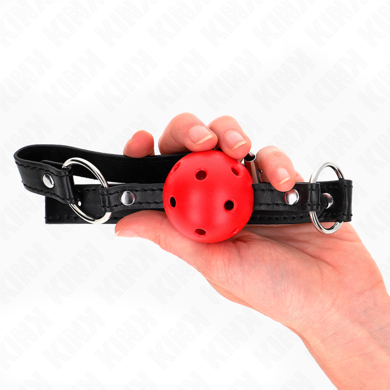 KINK - PALLA CAVA DURA ROSSA 4,5 CM MODELLO GAG 1 63,5 X 2 CM - KINK COLLAR & GAG | Lingerie Harness Boutique