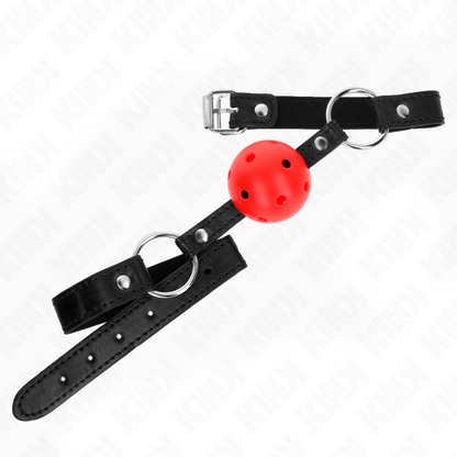 KINK - PALLA CAVA DURA ROSSA 4,5 CM MODELLO GAG 1 63,5 X 2 CM - KINK COLLAR & GAG | Lingerie Harness Boutique