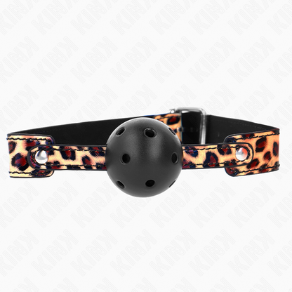 KINK - PALLA TRASPIRANTE LEOPARDO 4,5 CM BAVAGLIO 65 x 2,5 CM - KINK COLLAR & GAG | Lingerie Harness Boutique