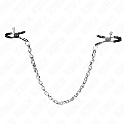 KINK - MORSETTI PER CAPEZZOLI A CATENA SPESSA 30 CM - KINK COLLAR & GAG | Lingerie Harness Boutique