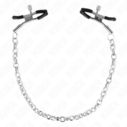 KINK - MORSETTI PER CAPEZZOLI A CATENA SPESSA 30 CM - KINK COLLAR & GAG | Lingerie Harness Boutique