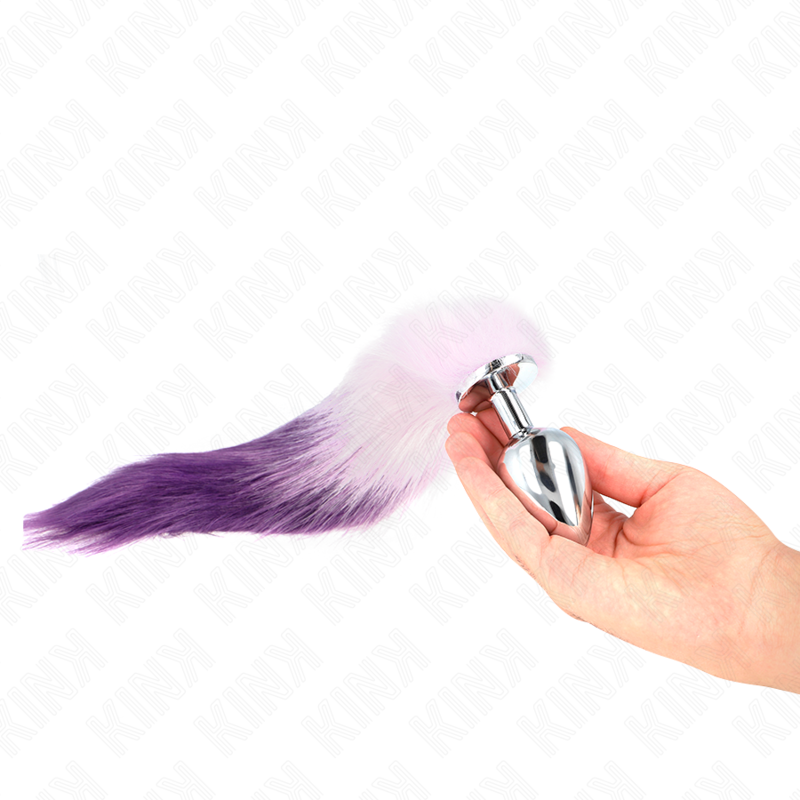 KINK - BUTT PLUG SIZE L 10 X 4 CM WITH SYNTHETIC TAIL 40 CM PURPLE