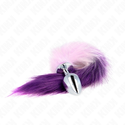 KINK - BUTT PLUG SIZE L 10 X 4 CM WITH SYNTHETIC TAIL 40 CM PURPLE