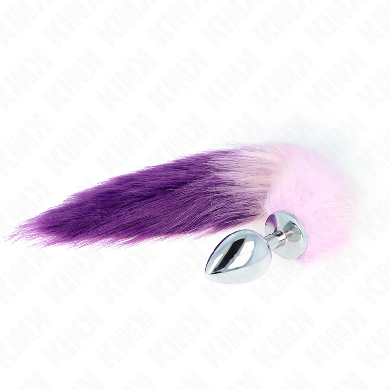 KINK - PLUG ANALE MISURA L 10 X 4 CM CON CODA SINTETICA 40 CM VIOLA - KINK PLEASURE PLUGS | Lingerie Harness Boutique
