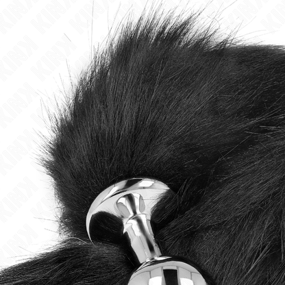 KINK - PLUG ANALE MISURA M 8 X 3,5 CM CON CODA SINTETICA 40 CM NERO - KINK PLEASURE PLUGS | Lingerie Harness Boutique