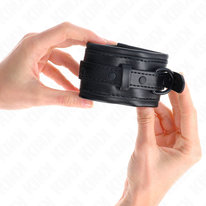 KINK - RESISTENZA DA POLSO NERA REGOLABILE 20-30 CM X 6 CM - KINK COLLAR & GAG | Lingerie Harness Boutique