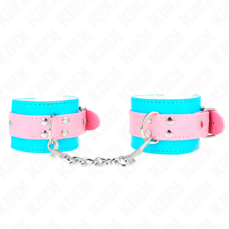 KINK - GRAZIOSI POGGIPOLSI BLU/ROSA REGOLABILI 16-28 CM X 5 CM - KINK COLLAR & GAG | Lingerie Harness Boutique