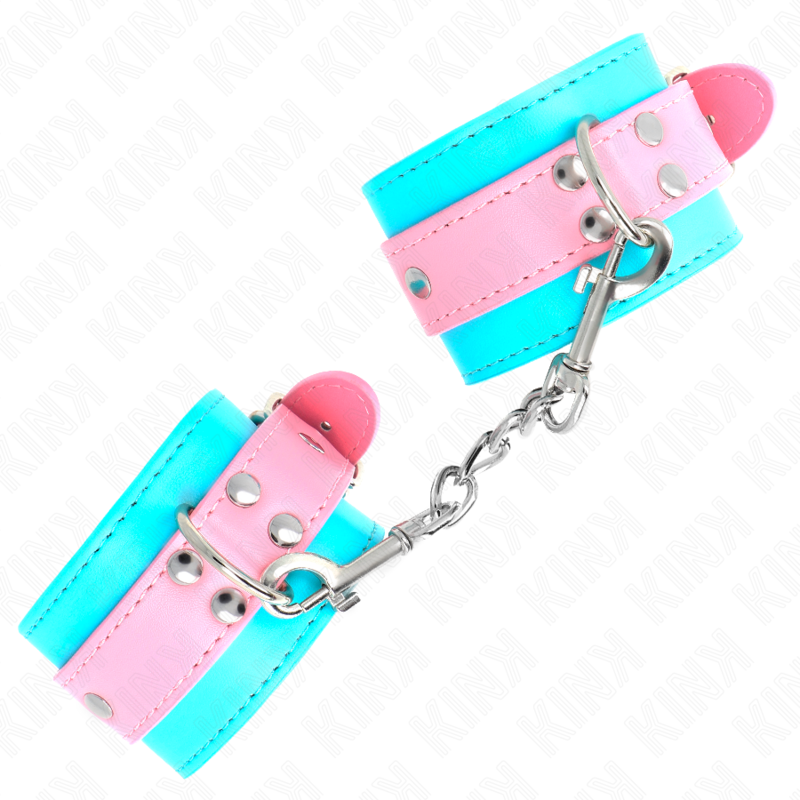 KINK - GRAZIOSI POGGIPOLSI BLU/ROSA REGOLABILI 16-28 CM X 5 CM - KINK COLLAR & GAG | Lingerie Harness Boutique