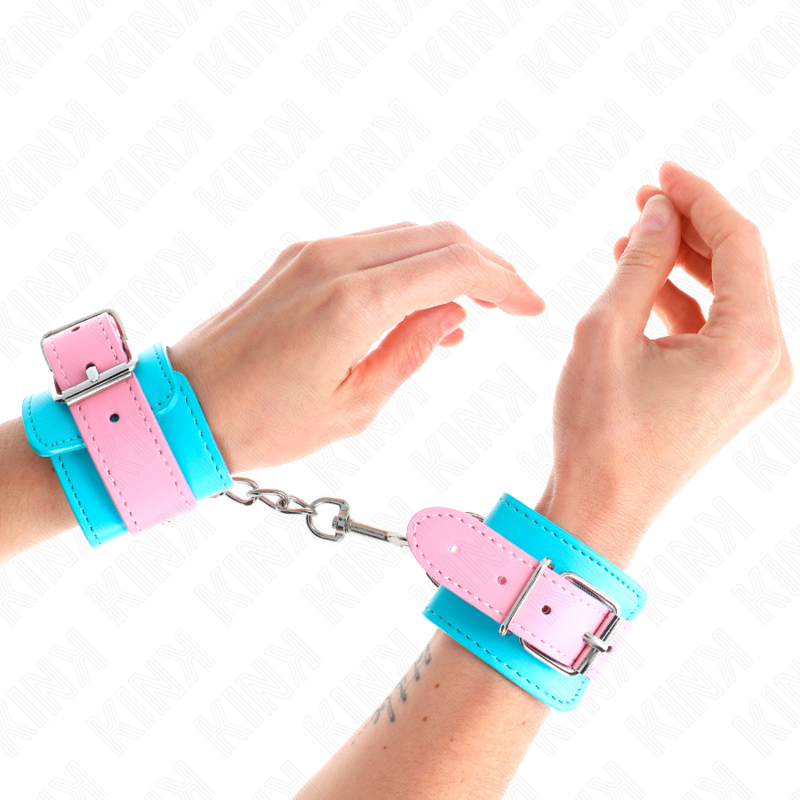 KINK - GRAZIOSI POGGIPOLSI BLU/ROSA REGOLABILI 16-28 CM X 5 CM - KINK COLLAR & GAG | Lingerie Harness Boutique