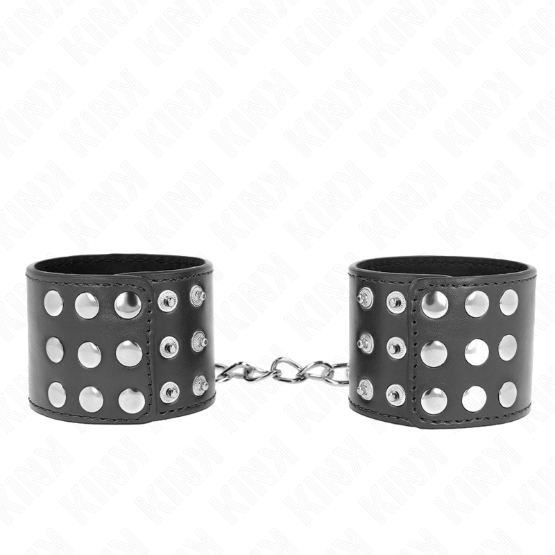 KINK - RESISTENZA DA POLSO CON CHIUSURA A SCATTO NERA REGOLABILE 19-24 CM X 5,5 CM - KINK COLLAR & GAG | Lingerie Harness Boutique