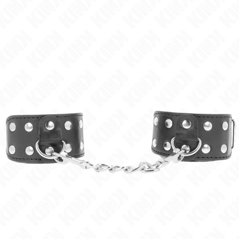 KINK - CINTURINI CON DOPPIA LINEA DI BORCHIE REGOLABILI NERO - KINK COLLAR & GAG | Lingerie Harness Boutique