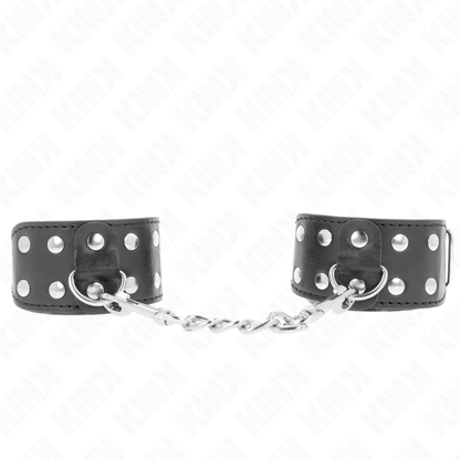 KINK - CINTURINI CON DOPPIA LINEA DI BORCHIE REGOLABILI NERO - KINK COLLAR & GAG | Lingerie Harness Boutique