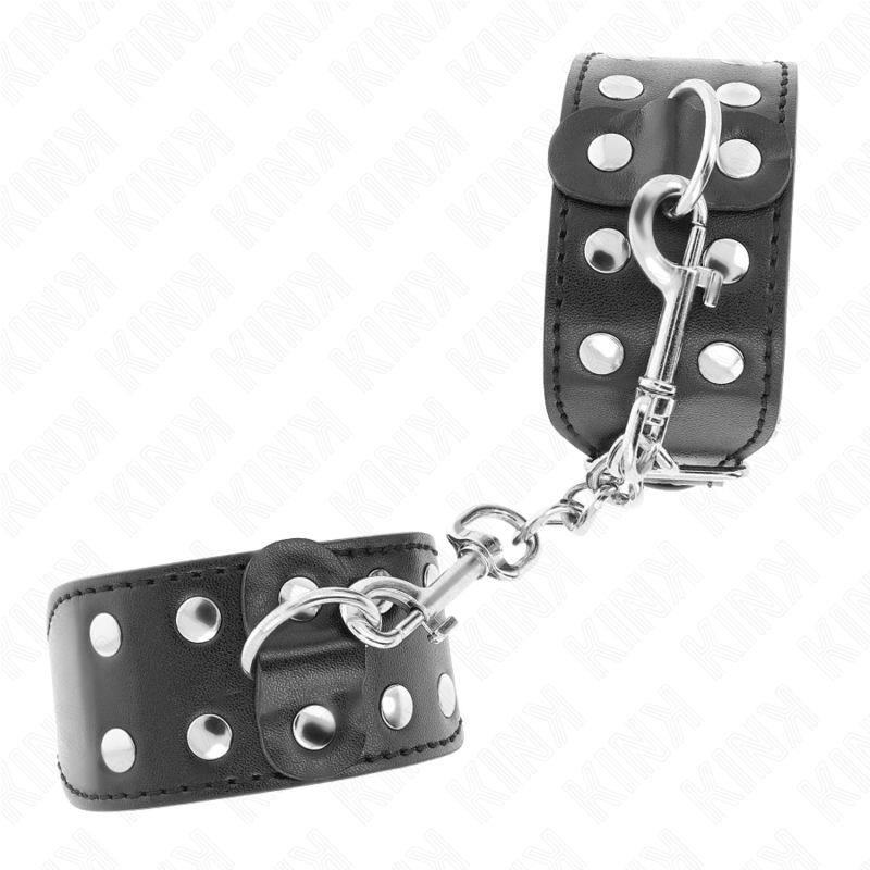 KINK - CINTURINI CON DOPPIA LINEA DI BORCHIE REGOLABILI NERO - KINK COLLAR & GAG | Lingerie Harness Boutique