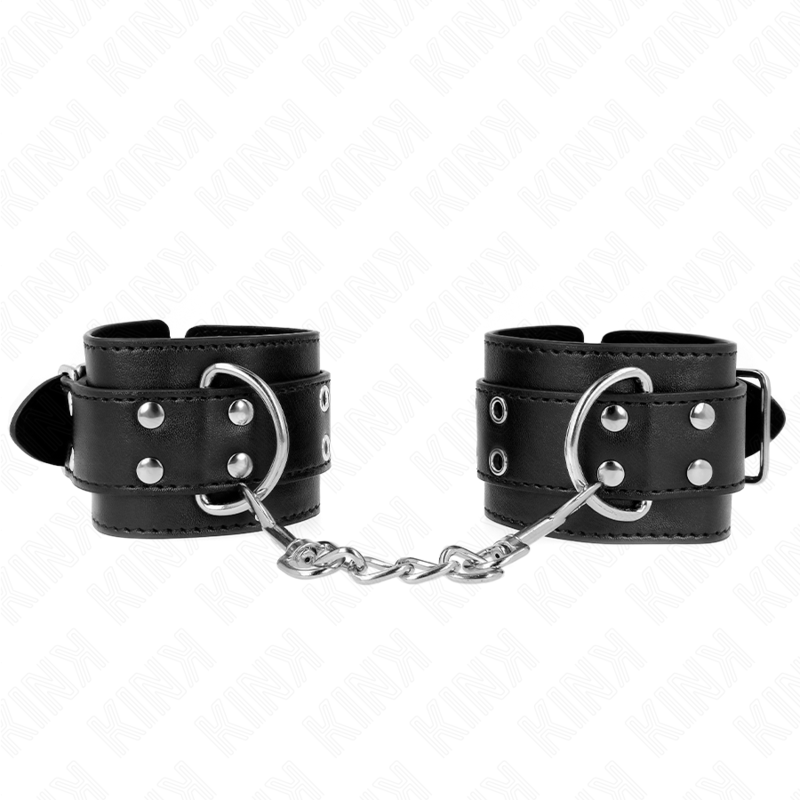 KINK - REGTINO DA POLSO DOPPIA FIBBIA NERO REGOLABILE 19-26 CM - KINK COLLAR & GAG | Lingerie Harness Boutique
