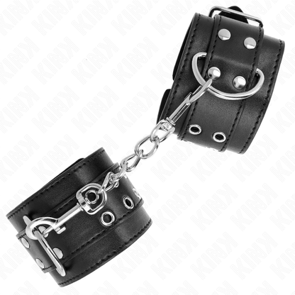 KINK - REGTINO DA POLSO DOPPIA FIBBIA NERO REGOLABILE 19-26 CM - KINK COLLAR & GAG | Lingerie Harness Boutique