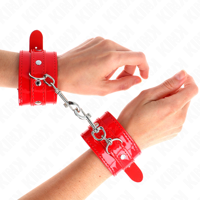 KINK - RED SHINY CUFFS ADJUSTABLE 23-33 CM