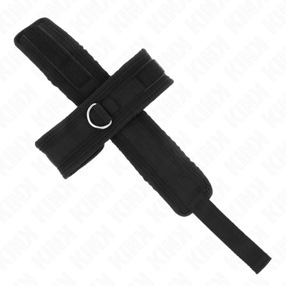 KINK - POLSINI A CROCE NERI 34 X 5,5 CM - KINK COLLAR & GAG | Lingerie Harness Boutique