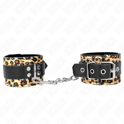 KINK - POGGIAPOLSO IN VERA PELLE LEOPARDATA REGOLABILE 18-29 CM X 5,5 CM - KINK COLLAR & GAG | Lingerie Harness Boutique