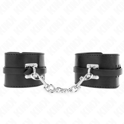 KINK - RESISTENZA DA POLSO DELUXE CON BLOCCAGGIO NERO REGOLABILE 14,5-21 CM X 6 CM - KINK COLLAR & GAG | Lingerie Harness Boutique