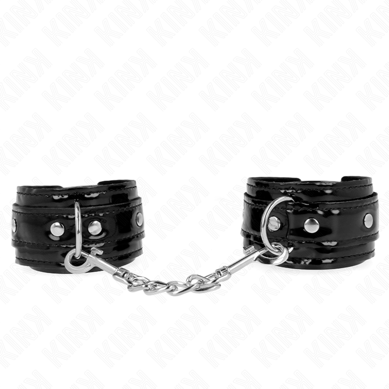 KINK - POLSI IN NEOPRENE LUCIDO REGOLABILI 17-24 CM X 4,5 CM - KINK COLLAR & GAG | Lingerie Harness Boutique