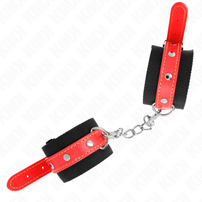 KINK - BLACK NYLON WRIST RESISTANCE WITH RED LEATHER ADJUSTABLE 19-24 CM X 5.5 CM