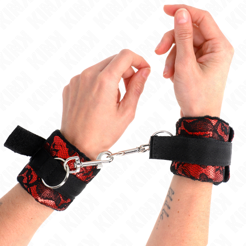 KINK - POLSO SCANDALO ROSSO-NERO - KINK COLLAR & GAG | Lingerie Harness Boutique