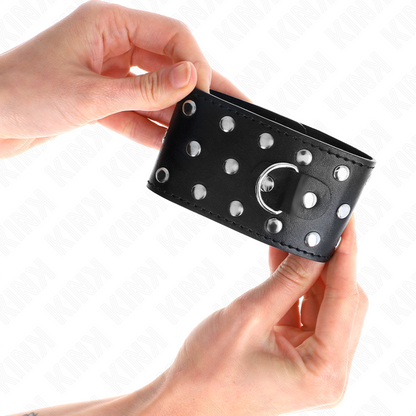 KINK - RESISTENZA DA POLSO PUNK REGOLABILE 19-24 CM X 5,5 CM - KINK COLLAR & GAG | Lingerie Harness Boutique